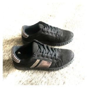 Black with Metallic Accents Sneakers